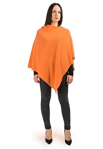 Dalle Piane Cashmere - Poncho aus 100% Kaschmir - Made in Italy - für Frau, Farbe: Orange, Einheitsgröße von Dalle Piane Cashmere