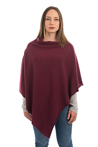 Dalle Piane Cashmere - Poncho aus Kaschmir-Gemisch - Made in Italy - Damen, Farbe: Bordeaux, Einheitsgröße von Dalle Piane Cashmere