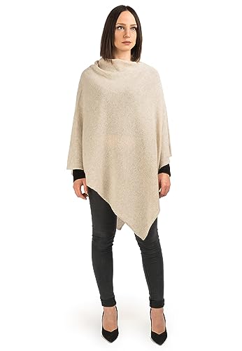 Dalle Piane Cashmere - Poncho aus 100% Kaschmir - Made in Italy - für Frau, Farbe: Beige, Einheitsgröße von Dalle Piane Cashmere