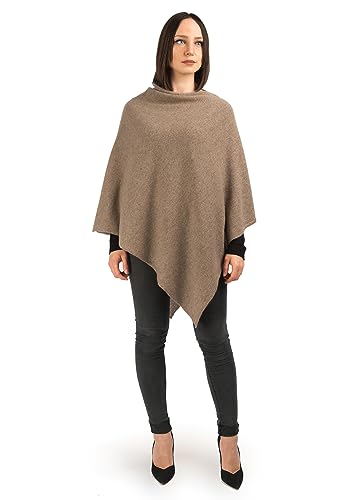 Dalle Piane Cashmere - Poncho aus 100% Kaschmir - Made in Italy - für Frau, Farbe: Nerz, Einheitsgröße von Dalle Piane Cashmere