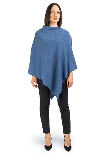 Dalle Piane Cashmere - Poncho aus 100% Kaschmir - Made in Italy - für Frau, Farbe: Hellblau, Einheitsgröße von Dalle Piane Cashmere