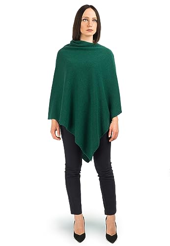 Dalle Piane Cashmere - Poncho aus 100% Kaschmir - Made in Italy - für Frau, Farbe: Grün, Einheitsgröße von Dalle Piane Cashmere