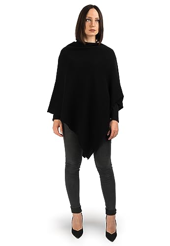 Dalle Piane Cashmere - Poncho aus 100% Kaschmir - Made in Italy - für Frau, Farbe: Schwarz, Einheitsgröße von Dalle Piane Cashmere