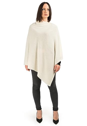 Dalle Piane Cashmere - Poncho aus 100% Kaschmir - Made in Italy - für Frau, Farbe: Creme, Einheitsgröße von Dalle Piane Cashmere