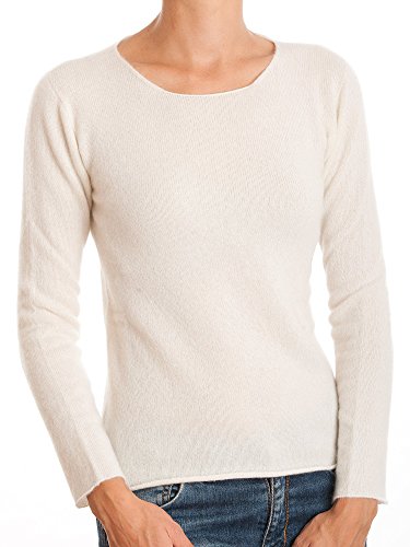 Dalle Piane Cashmere - Rundhalsausschnitt 100% Kaschmir, Made in Italy - Damen, Farbe: Creme, Größe: S von Dalle Piane Cashmere