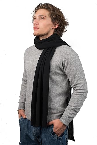 Dalle Piane Cashmere - Schal aus 100% Kaschmir - Made in Italy -für Mann/Frau, Farbe: Schwarz, Einheitsgröße von Dalle Piane Cashmere