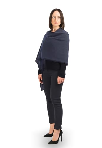 Dalle Piane Cashmere - Stola aus 100% Kaschmir - Made in Italy - für Frau, Farbe: Blau, Einheitsgröße von Dalle Piane Cashmere