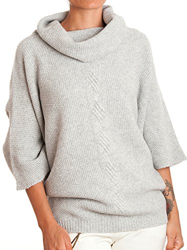 Dalle Piane Cashmere - Zopf Poncho aus Kaschmir-Gemisch - für Damen, Farbe: Grau, Einheitsgröße von Dalle Piane Cashmere