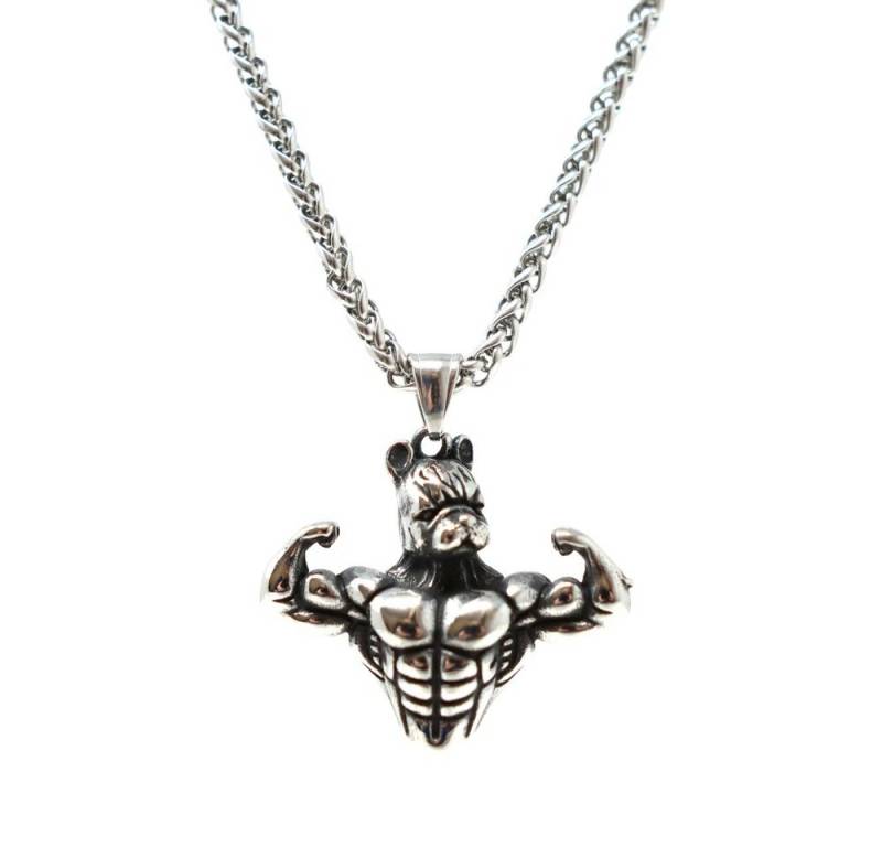 DALMARO Edelstahlkette Lederkette Edelstahl 316 MUSCLE DOG, Herren Biker Kette - Inkl. Schmuckbox von DALMARO