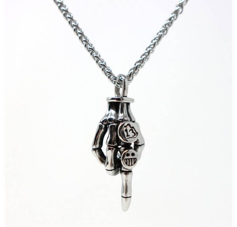 DALMARO Kette mit Anhänger Lederkette Edelstahlkette 316L FUCKOFF, Herren Halskette Biker / Wikinger Kette - Schmuckbox von DALMARO