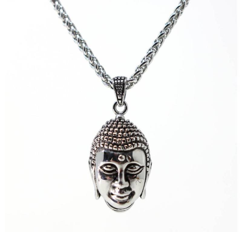 DALMARO Kette mit Anhänger Lederkette Edelstahlkette 316L HINDU GÖTTIN, Herren Halskette Biker / Wikinger Kette - Schmuckbox von DALMARO