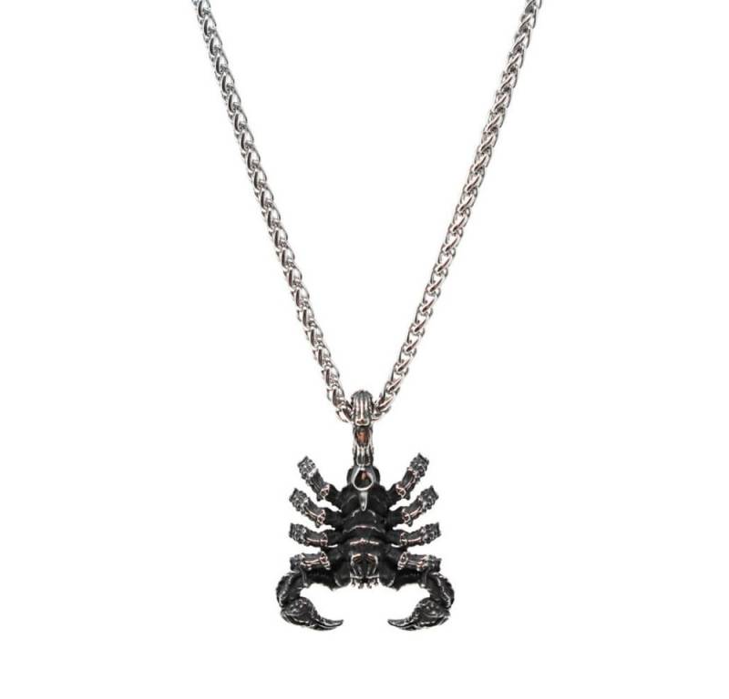 DALMARO Kette mit Anhänger Lederkette Edelstahl 316 SCORPIO, Herren Halskette Biker / Wikinger Kette - Schmuckbox von DALMARO