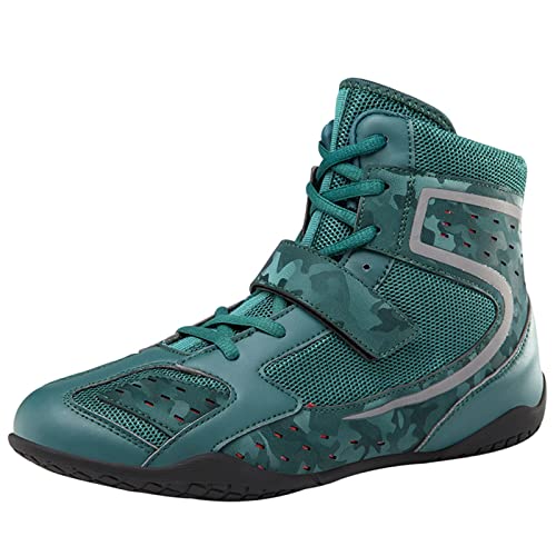 DAMANDO High Top Boxing Schuhe Für Männer Komfortable Boxen Athletic Trainer Casual Fashion Kickboxen Gewichtheben Turnschuhe,Grün,38 EU von DAMANDO