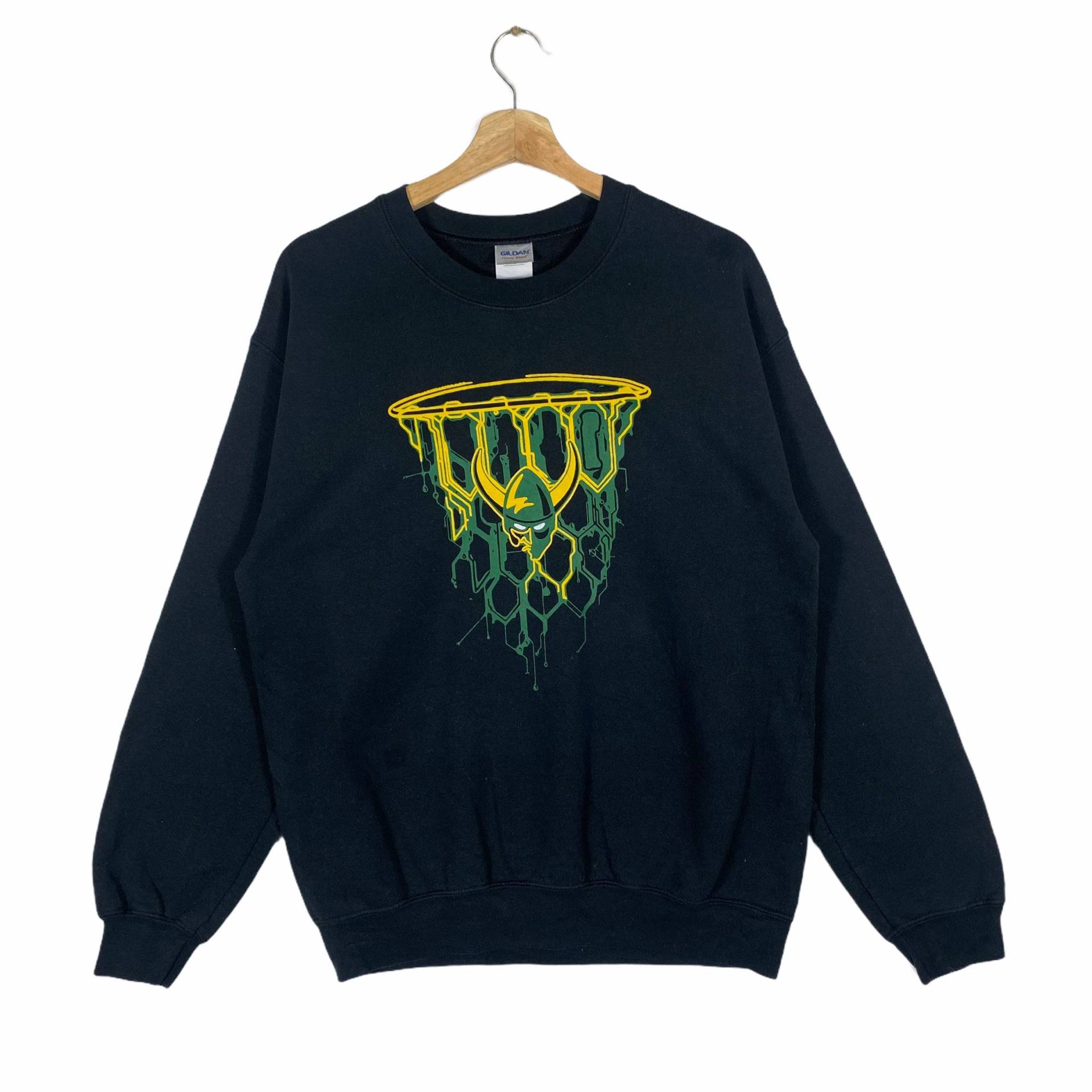 Vikings Basketball Sweatshirt Netze Crewneck Schwarz Farbe Größe Medium von DAMBROWNByDAM