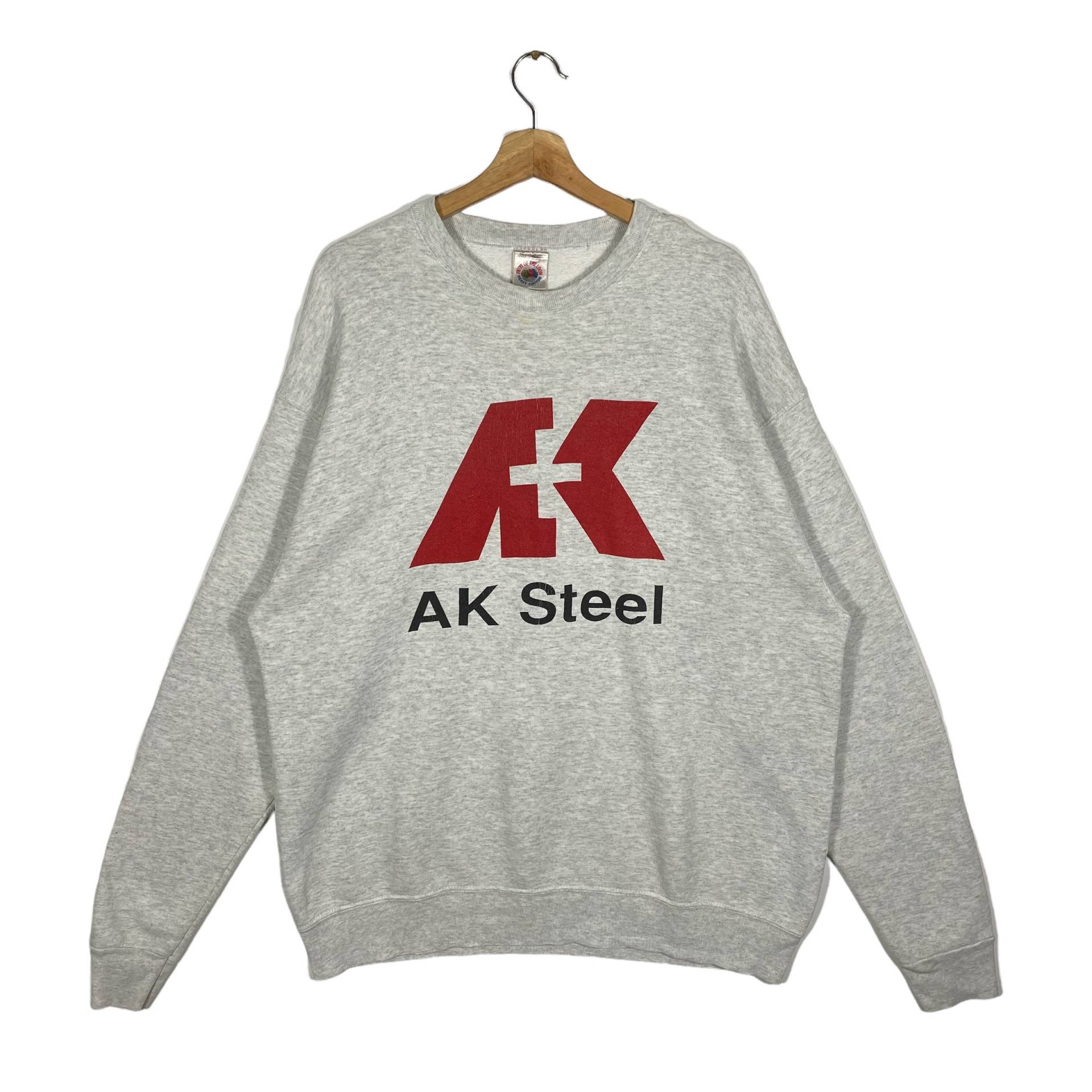 Vintage 90Er Jahre Ak Steel Sweatshirt Xl Größe Graue Farbe von DAMBROWNByDAM