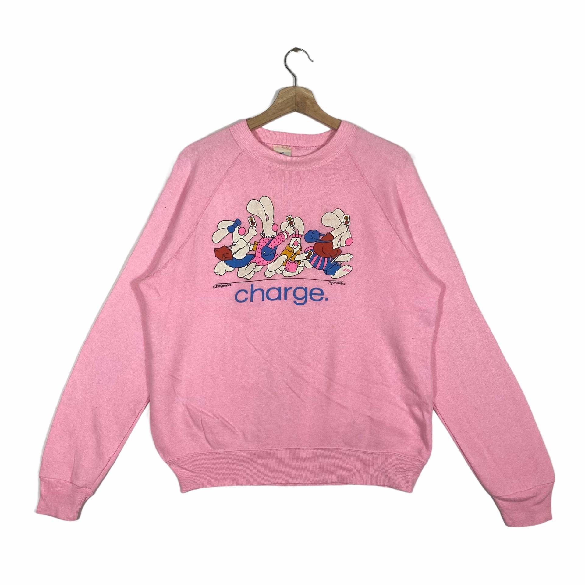 Vintage 90Er Jahre Charge Sweatshirt L Größe Aber Passend Zu M Rosa Farbe von DAMBROWNByDAM