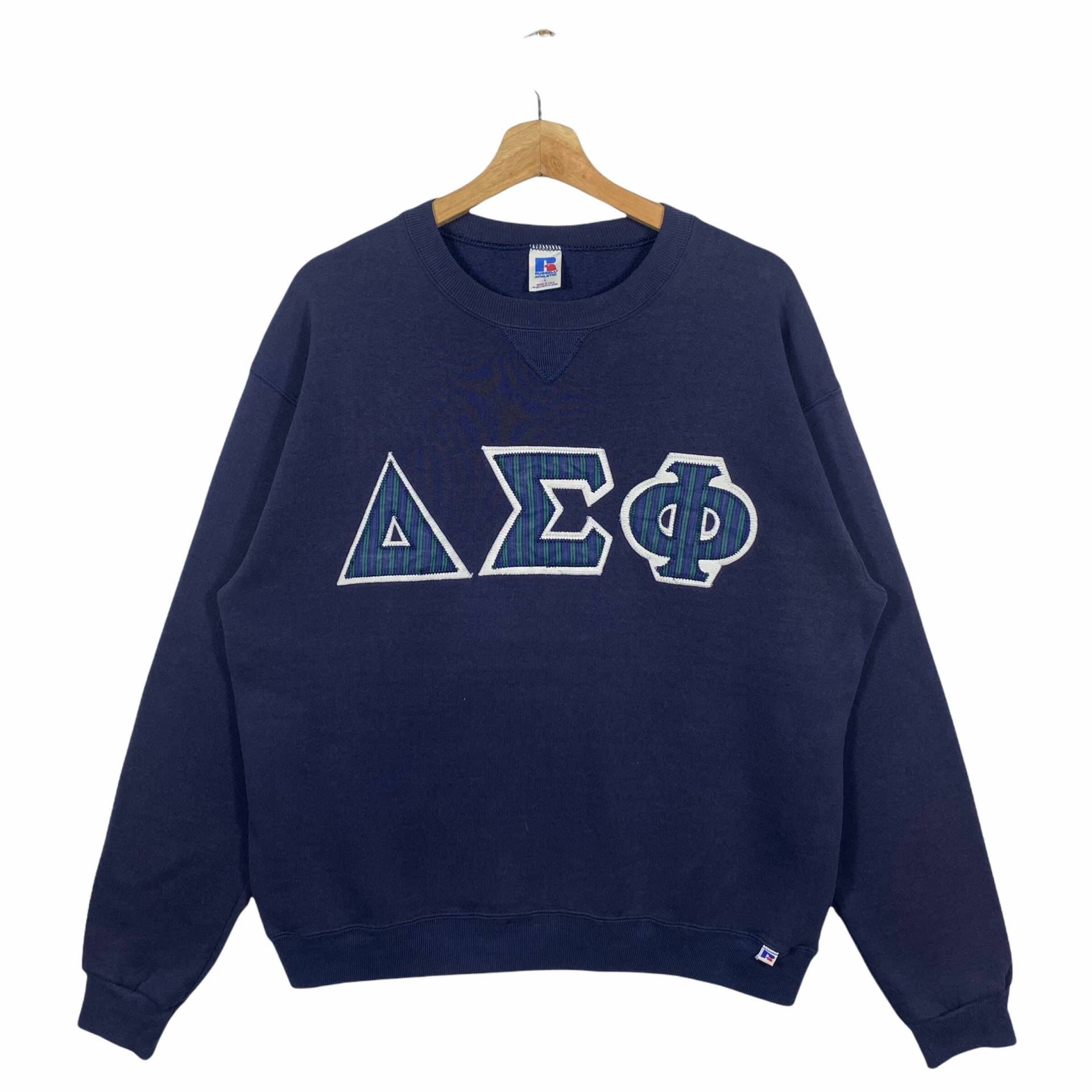 Vintage 90Er Jahre Gamma Phi Beta Sorority Sweatshirt Gr.l Farbe Navyblau von DAMBROWNByDAM