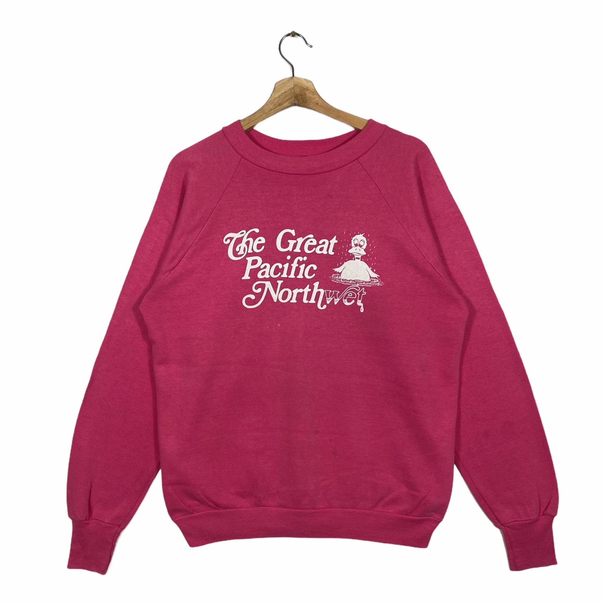 Vintage 90Er Jahre The Great Pacific Northwet Sweatshirt M Größe Pink von DAMBROWNByDAM