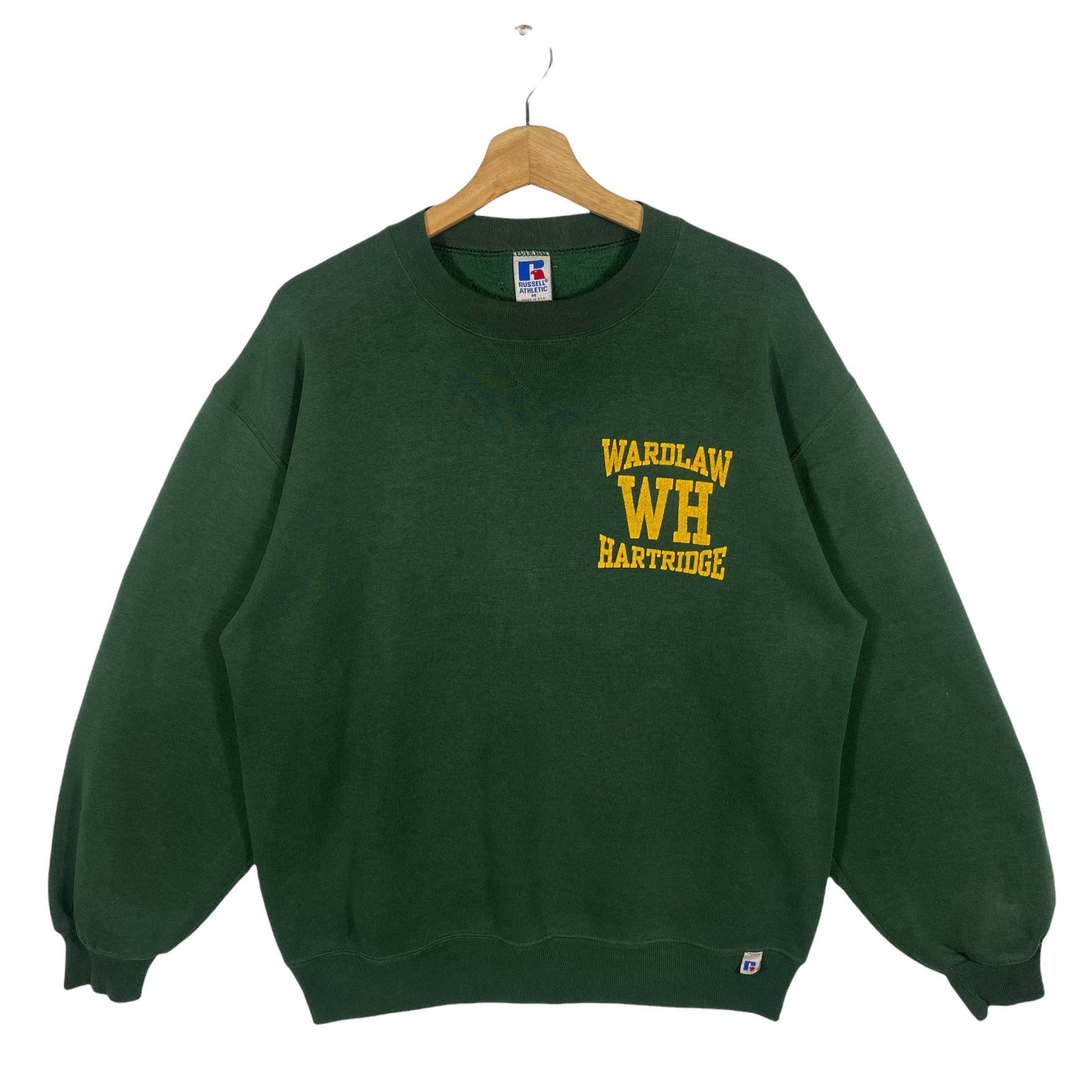 Vintage 90Er Wardlaw Hartridge Schul Sweatshirt M Größe Grün Farbe von DAMBROWNByDAM