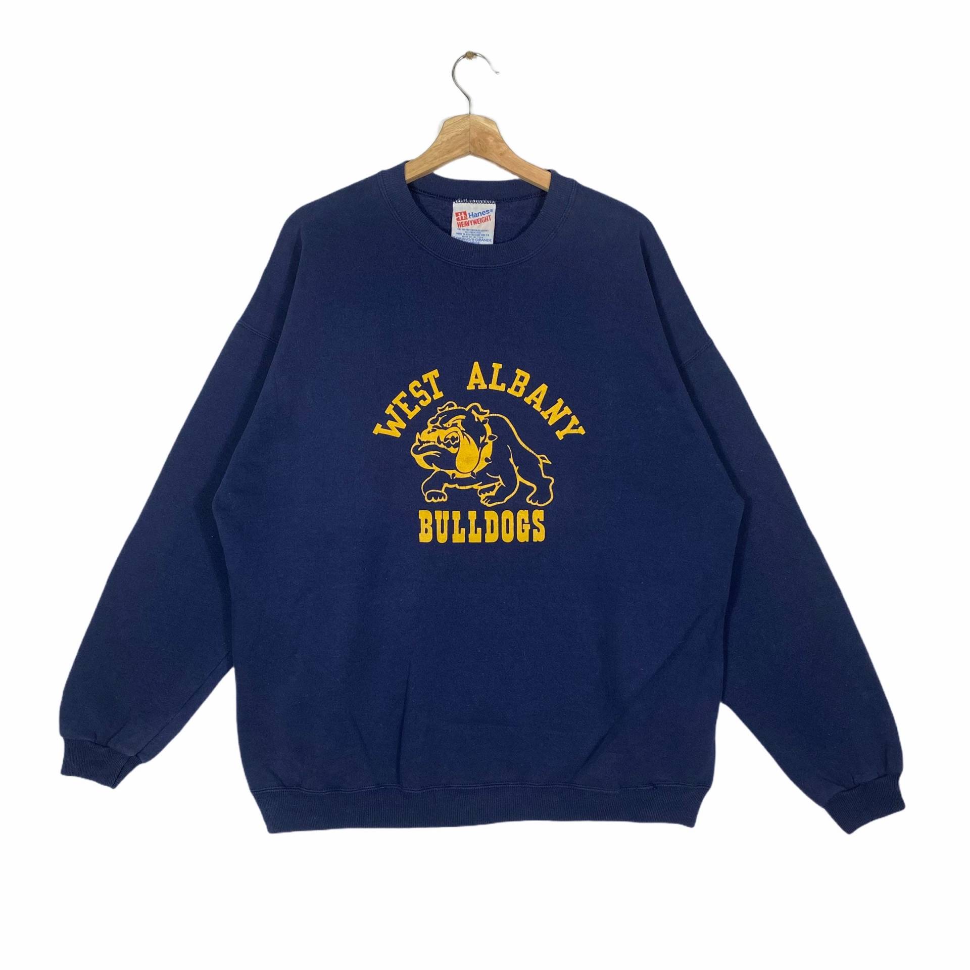 Vintage 90Er West-Abdrücker Bulldoggen Sweatshirt Xl Gr. Navyblau von DAMBROWNByDAM