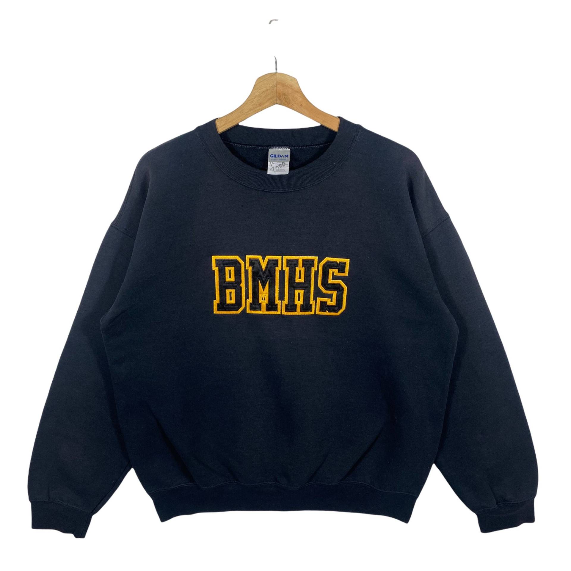 Vintage Bmhs Sweatshirt Crewneck M Größe Schwarz Farbe von DAMBROWNByDAM