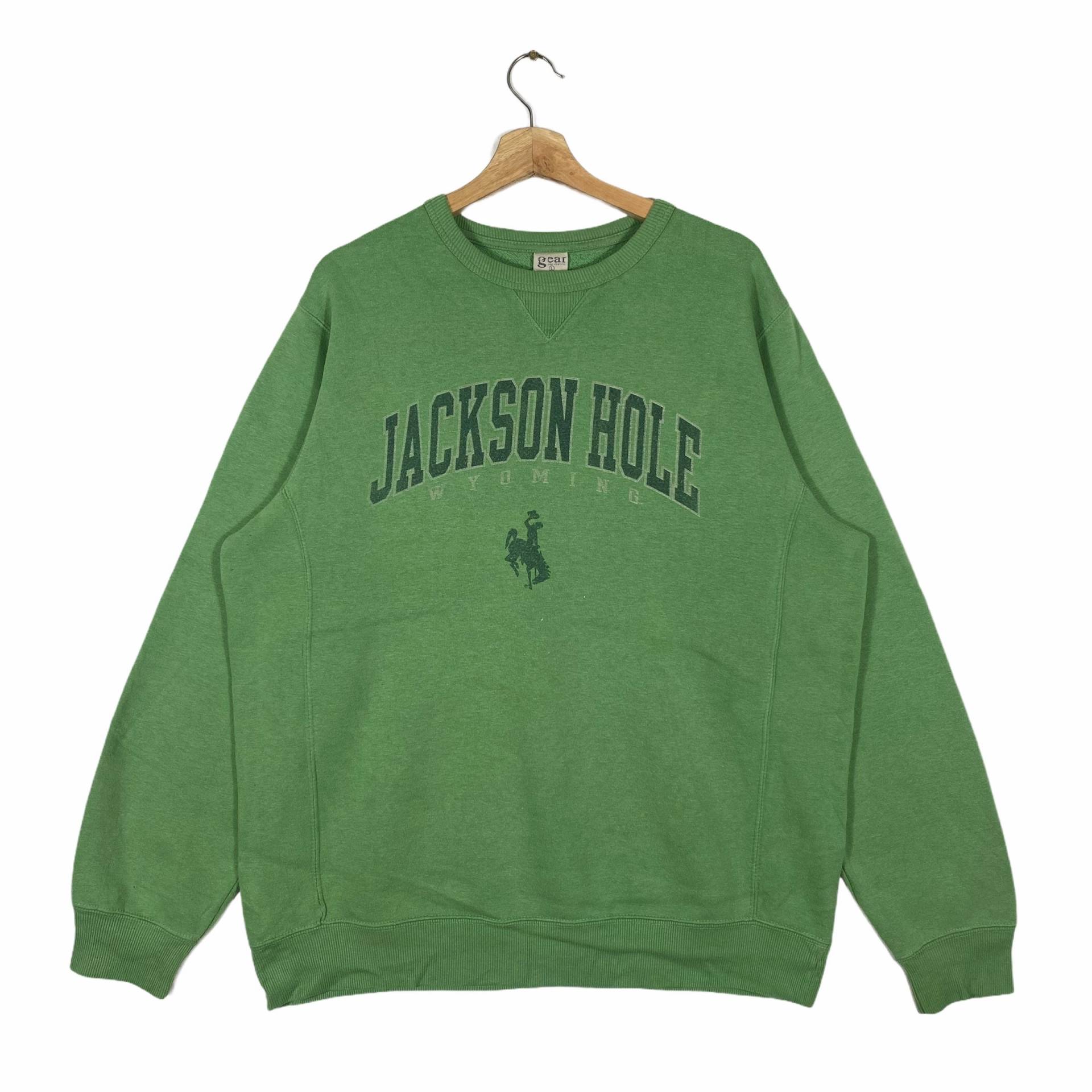 Vintage Jackson Hole Wyoming Sweatshirt Größe L Farbe Grün von DAMBROWNByDAM