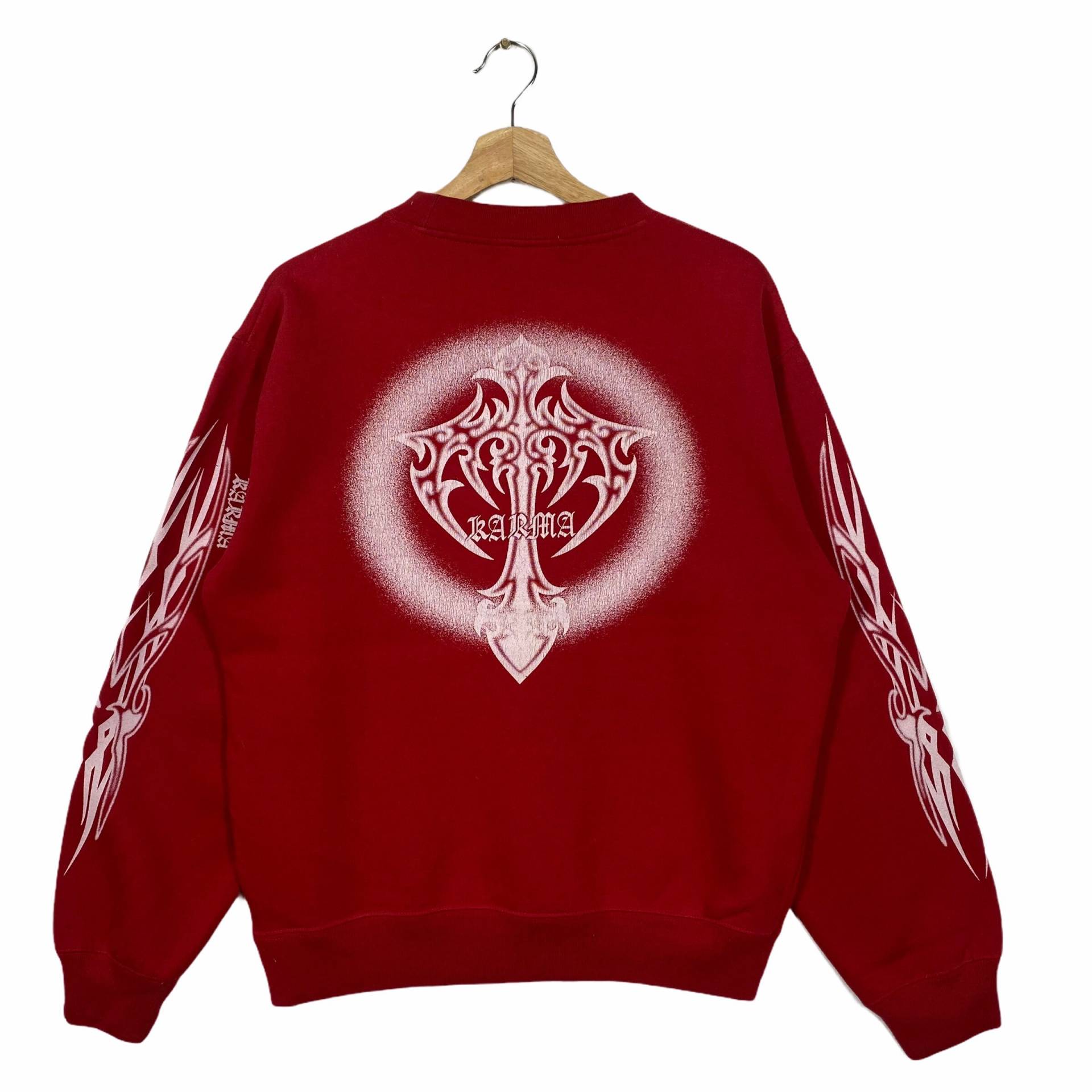 Vintage Karma Crewneck Sweatshirt M Größe Rot von DAMBROWNByDAM