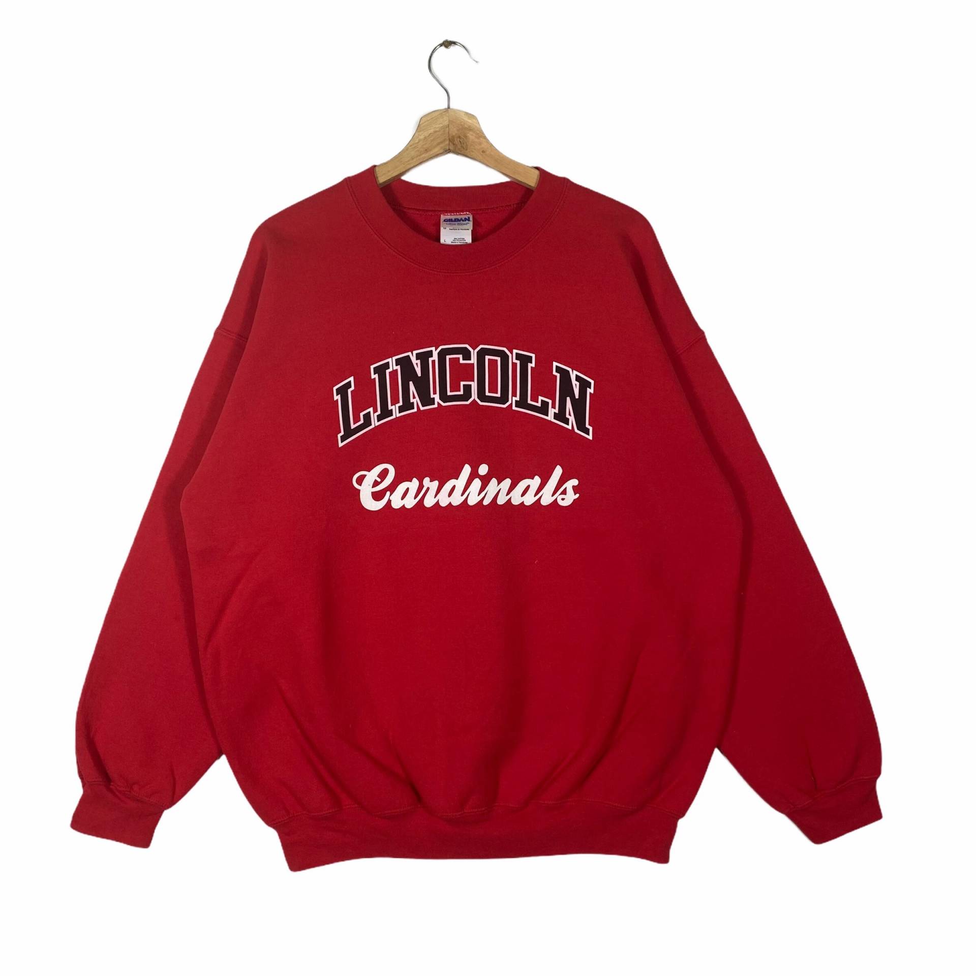 Vintage Lincoln Cardinals Sweatshirt L Größe Rot von DAMBROWNByDAM