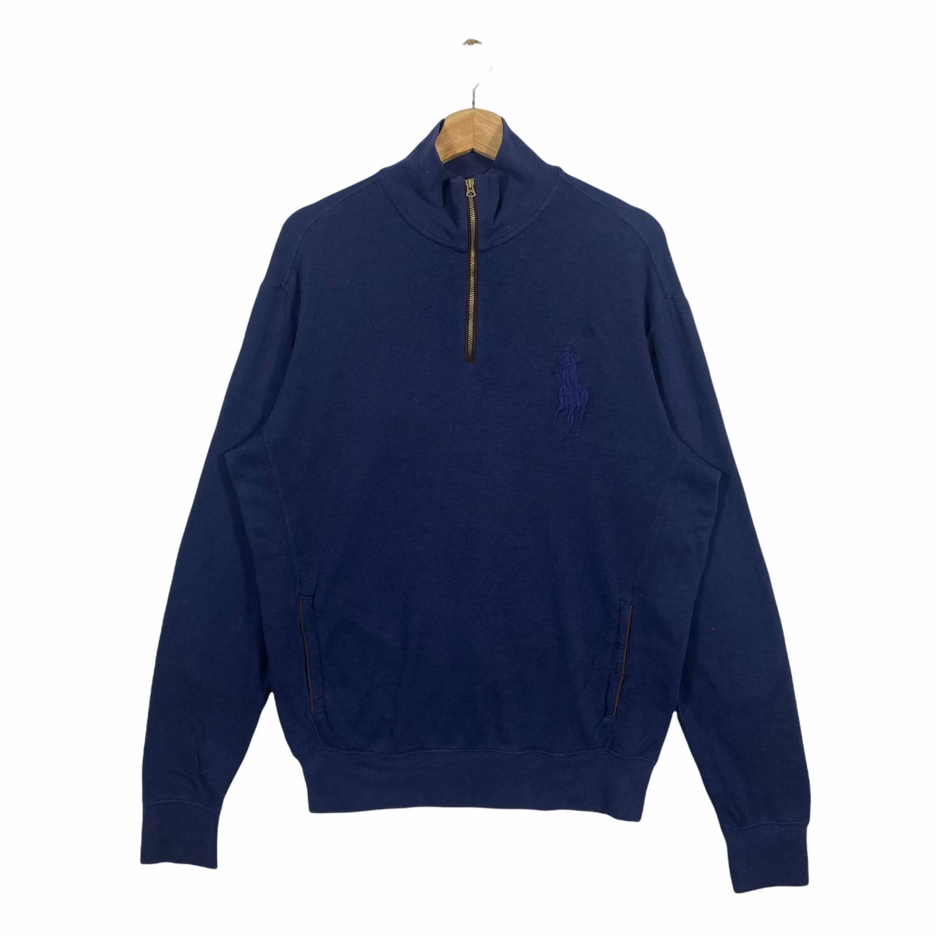 Vintage Polo Ralph Lauren Half Zip Sweatshirt M Größe Marineblau Farbe von DAMBROWNByDAM