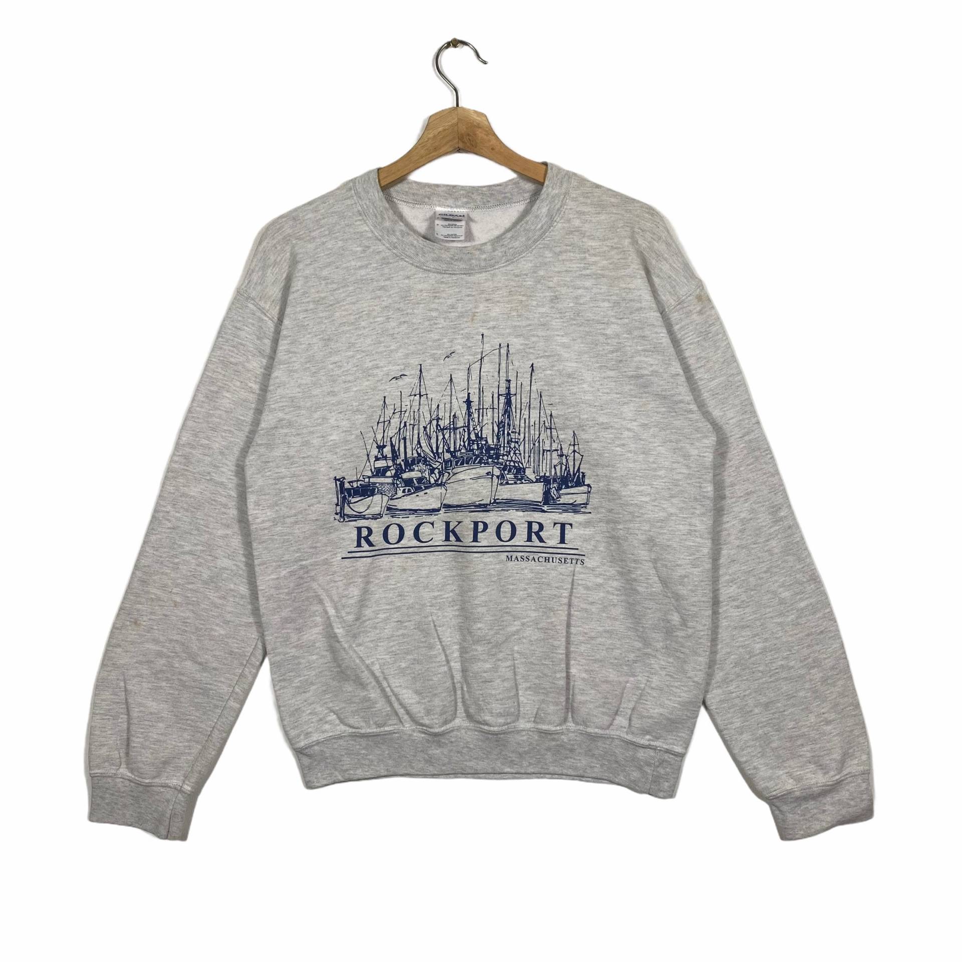 Vintage Rockport Massachusetts Sweatshirt S Größe Grau von DAMBROWNByDAM