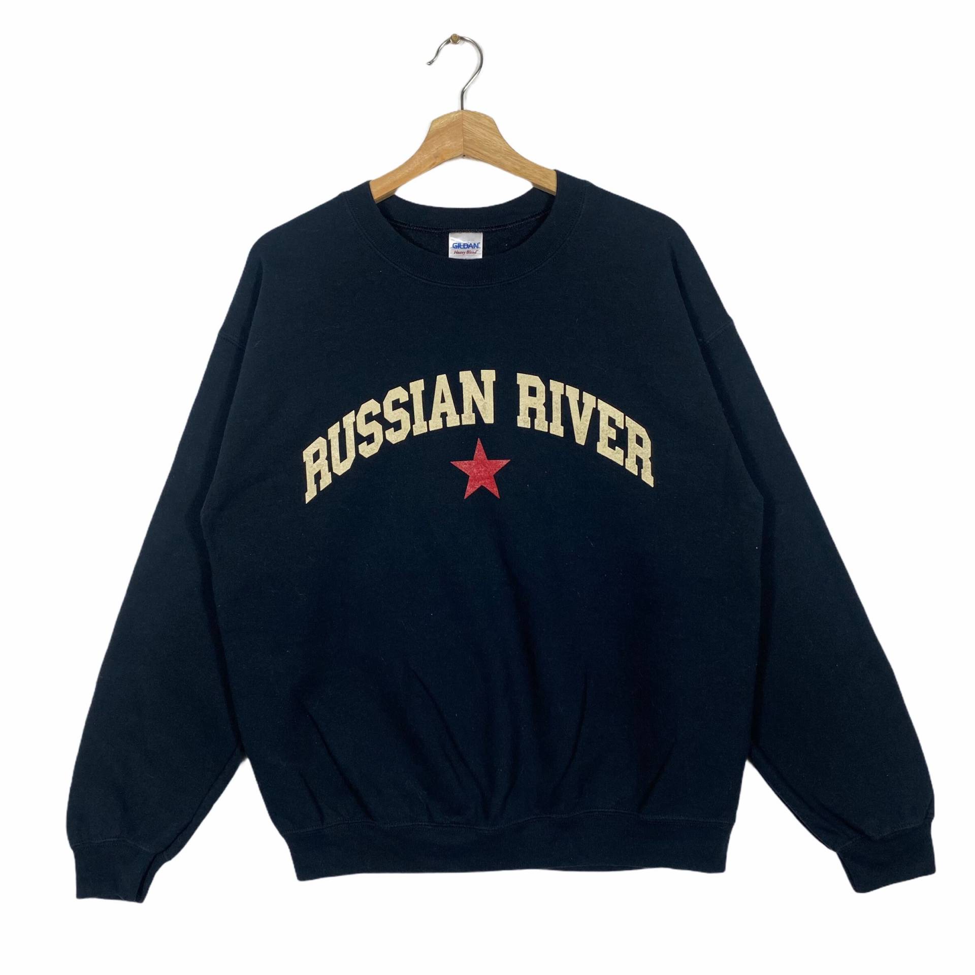 Vintage Russian River Sweatshirt M Größe Schwarz von DAMBROWNByDAM