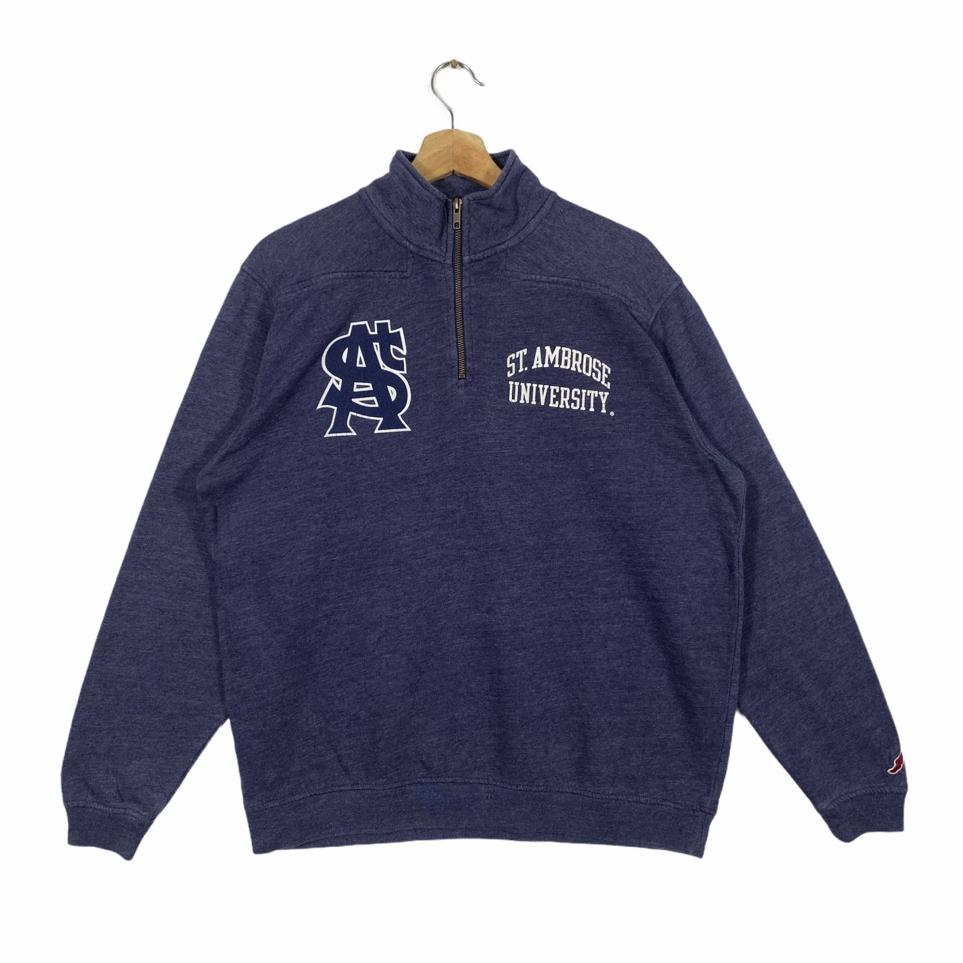 Vintage St. Ambrose University Half Zip Sweatshirt M Größe von DAMBROWNByDAM