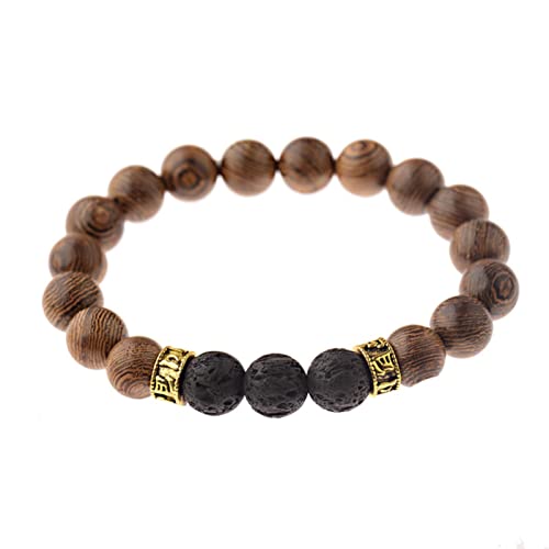 DAMEINV Bodhi Armbänder, Meditations Armbänder, 1 Stück Holzperlen Armband Männer Ethnische tibetische buddhistische Mala Armband Yoga Rosenkranz for Frauen-045-1 (Farbe: 044 2) (Color : 055 5) von DAMEINV