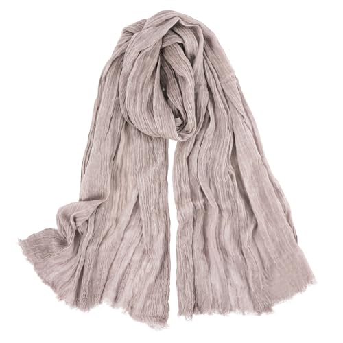 DAMILY 180 x 70cm Herren Damen Sommer Schal Baumwolle Gemischt Schal Retro Herbst Winter Mode Leicht Lang Halstuch Herrenschal Einfarbig(Schmutziges Rosa) von DAMILY