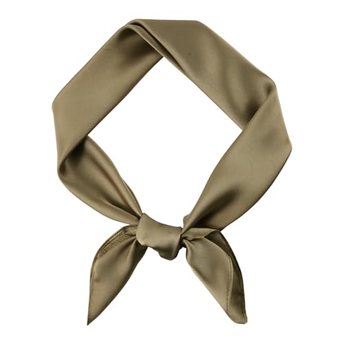 DAMILY Bandana, Bandana Kopftuch Herren Halstuch Head Scarf, Seidentuch Einfarbiger Weicher Seidentuch, 70 cm x 70 cm (Gelb/grün) von DAMILY