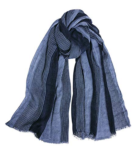 DAMILY Schal Herren Halstuch Herren Winter Schals Gestreiftes Halstücher Blau-Schwarz von DAMILY