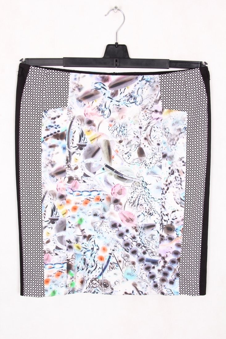 90Er Jahre Bodyshaping Gemustert Bleistift Rock Größe 46 Pastell-Farben von DAMODApl