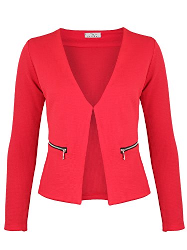 Damen Blazer mit Taschen (382), Farbe:Rot 40 / L von DANAEST