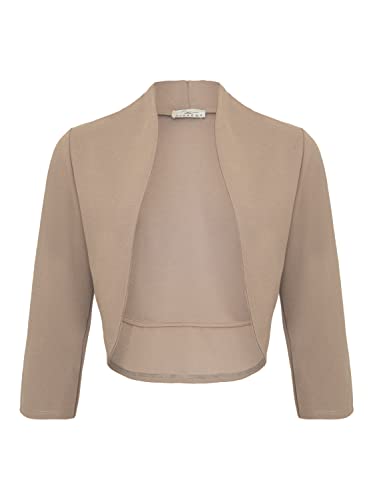 DANAEST Damen Bolero Festlich Strickjacke Elegant Schulterjacke 3/4 Ärmel Kurz Top (708), Grösse:XXL, Farbe:Grau von DANAEST