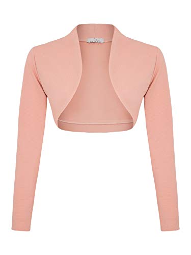 DANAEST Damen Bolero Jacke Festlich Cardigan Top (653),Rosa,36 / S von DANAEST