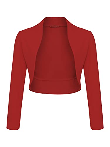 DANAEST Damen Langarm Bolero Festlich Strickjacke Schulterjacke Kurz Top (700) (as3, Numeric, Numeric_38, Regular, Short, Bordeaux, M) von DANAEST