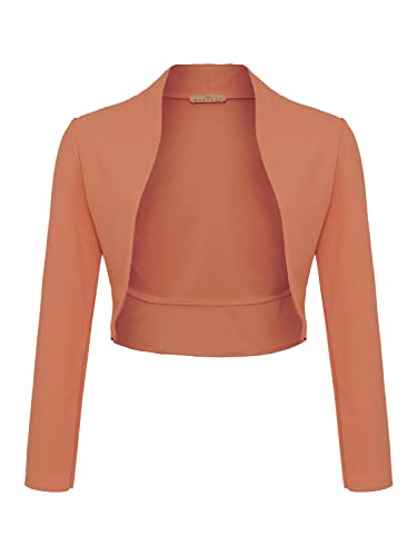 DANAEST Damen Langarm Bolero Festlich Strickjacke Schulterjacke Kurz Top (704), Grösse:L, Farbe:Camel von DANAEST