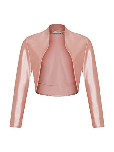 DANAEST Damen Langarm Open Front Bolero (709), Grösse:L, Farbe:Altrosa von DANAEST