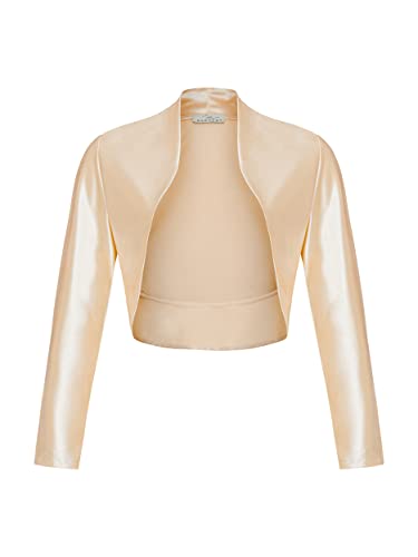 DANAEST Damen Langarm Open Front Bolero (709), Grösse:L, Farbe:Champagner von DANAEST