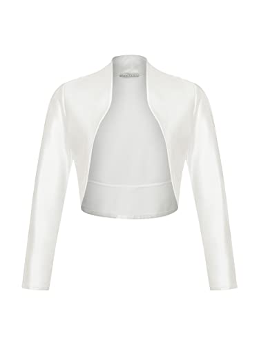 DANAEST Damen Langarm Open Front Bolero (709), Grösse:L, Farbe:Weiß von DANAEST