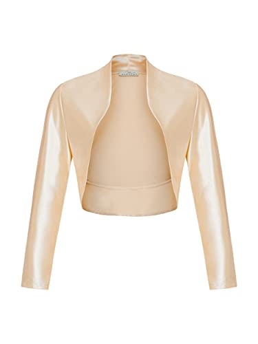 Damen Langarm Open Front Bolero (709), Grösse:S, Farbe:Champagner von DANAEST