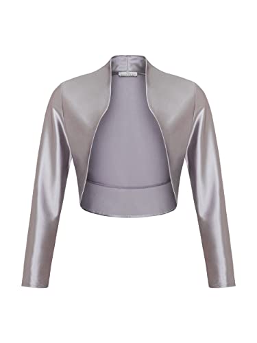 DANAEST Damen Langarm Open Front Bolero (709), Grösse:S, Farbe:Silber von DANAEST