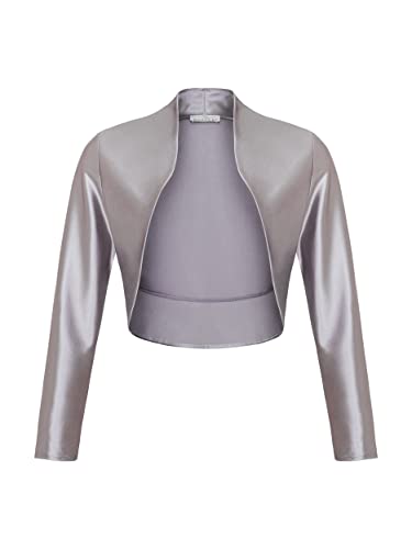 Damen Langarm Open Front Bolero (709), Grösse:S, Farbe:Silber von DANAEST
