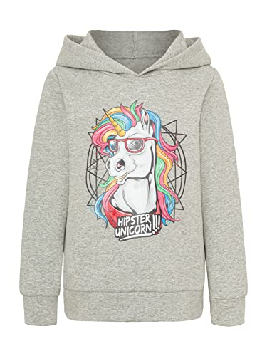 DANAEST Funny Hoodie Einhorn Pullover Kinder für Jungen und Mädchen Langarm Alter 6-16 (690) (Grau, 116) von DANAEST