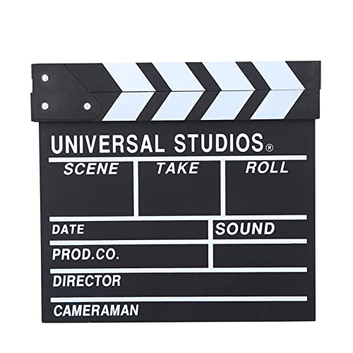DANAIXZ Professioneller hölzerne Regisseur Clapperboard Filmszene Slate Film Clapper Board Verstellbarer englischer Version für Film Make Photography Studio Requisiten Home Decor von DANAIXZ